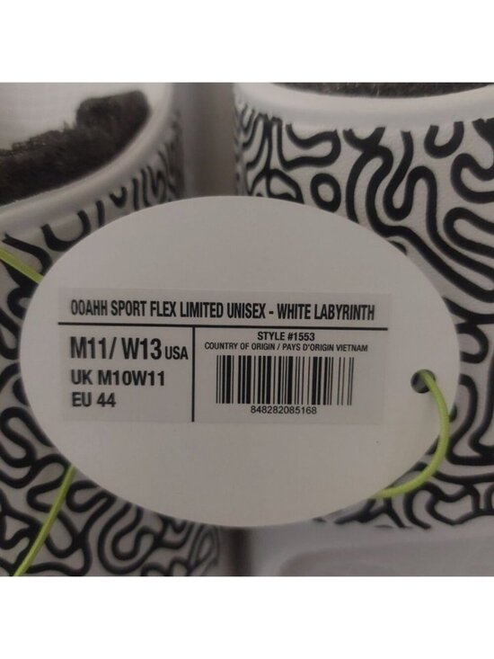 White Labyrinth OOFOS Ooahh Sport Flex Slide Mens Size 11 Womens 13 Sandals Shoe main image 9